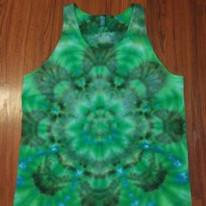 XL Unisex Green TieDye TankTop